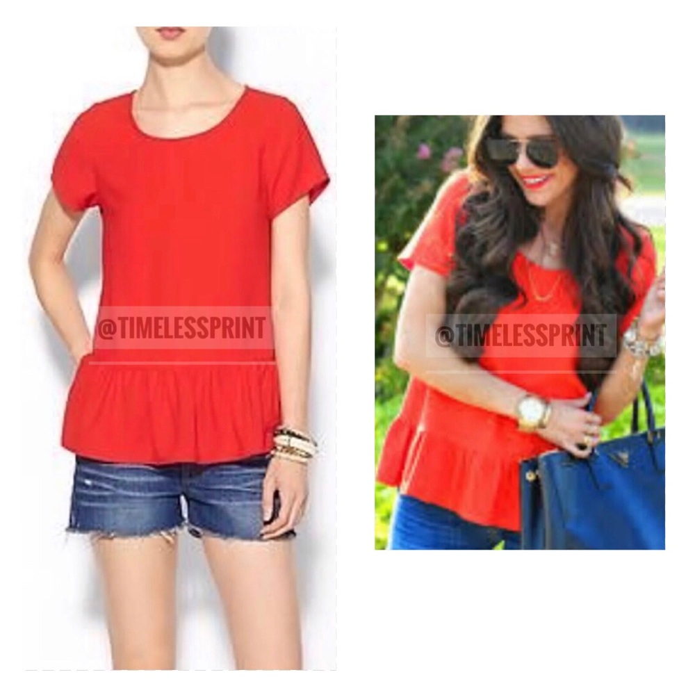 Pim+Larkin Red Peplum Shirt
